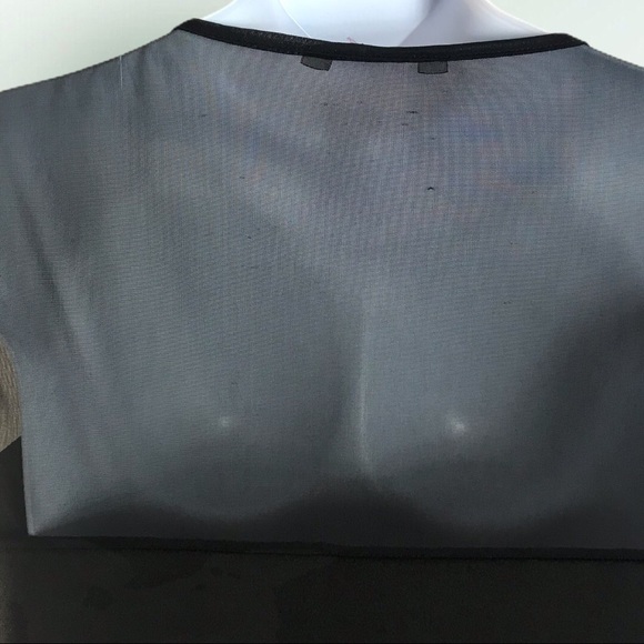 ASOS Inspire LBD Black Mesh Bodice Dress Sz 24 - Picture 5 of 6